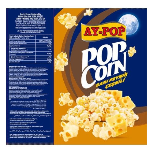 AY POP PATLAMIŞ MISIR PEYNİR ÇEŞİTLERİ 65gr - Cips & Şekerleme