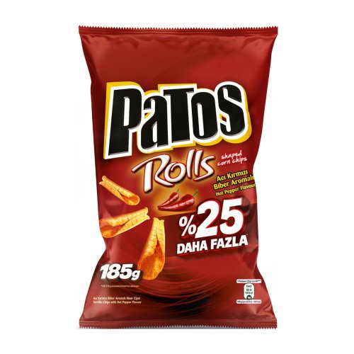 PATOS ROLLS ACILI KIRMIZI BİBER PARTİ 195gr - Cips & Şekerleme